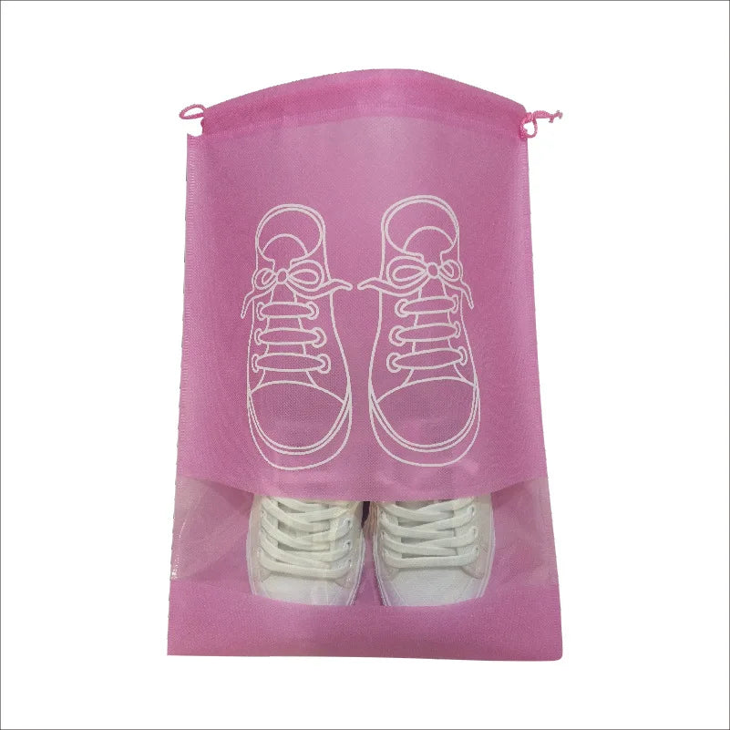 Shoes Storage Organizer Bags Non-woven Travel Portable Closet Bag Waterproof Pocket Clothing Tranparent Hanging Bag