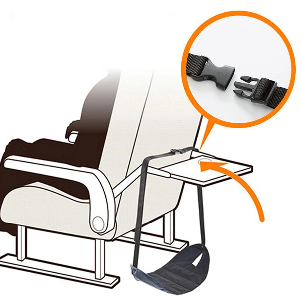 Comfy Hanger Travel Airplane Footrest Hammock Made with Premium Memory Foam Foot.