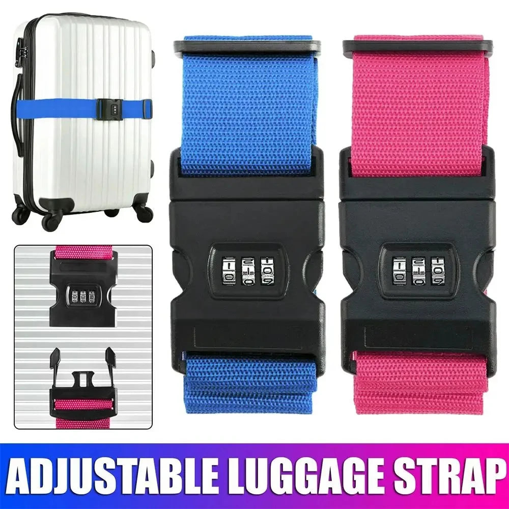 Adjustable Luggage Belts Strong Elastic Extra Safety Travel Suitcase Luggage Baggage Security Straps Tie Belt Carry On Straps