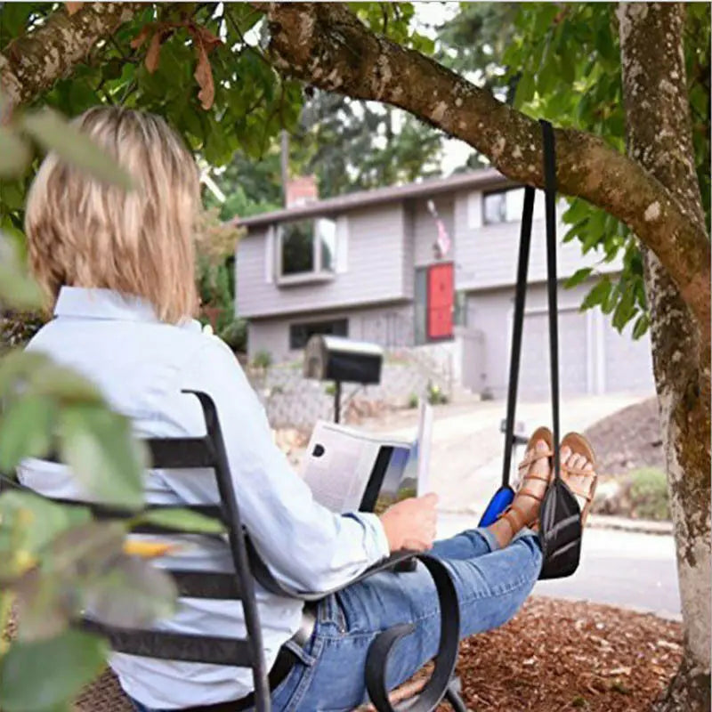 Comfy Hanger Travel Airplane Footrest Hammock Made with Premium Memory Foam Foot.