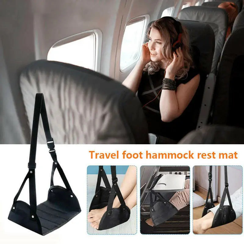 Comfy Hanger Travel Airplane Footrest Hammock Made with Premium Memory Foam Foot.