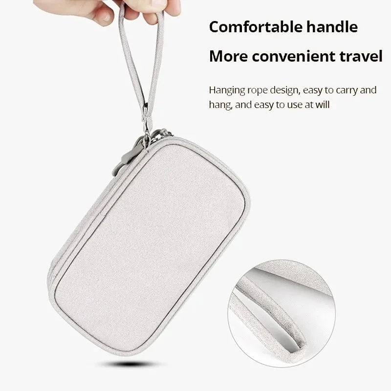 Travel Wallet Passport Holder Multifunctional Data Cable Storage Bag Digital Organizer Waterproof Earphone Protective Cover