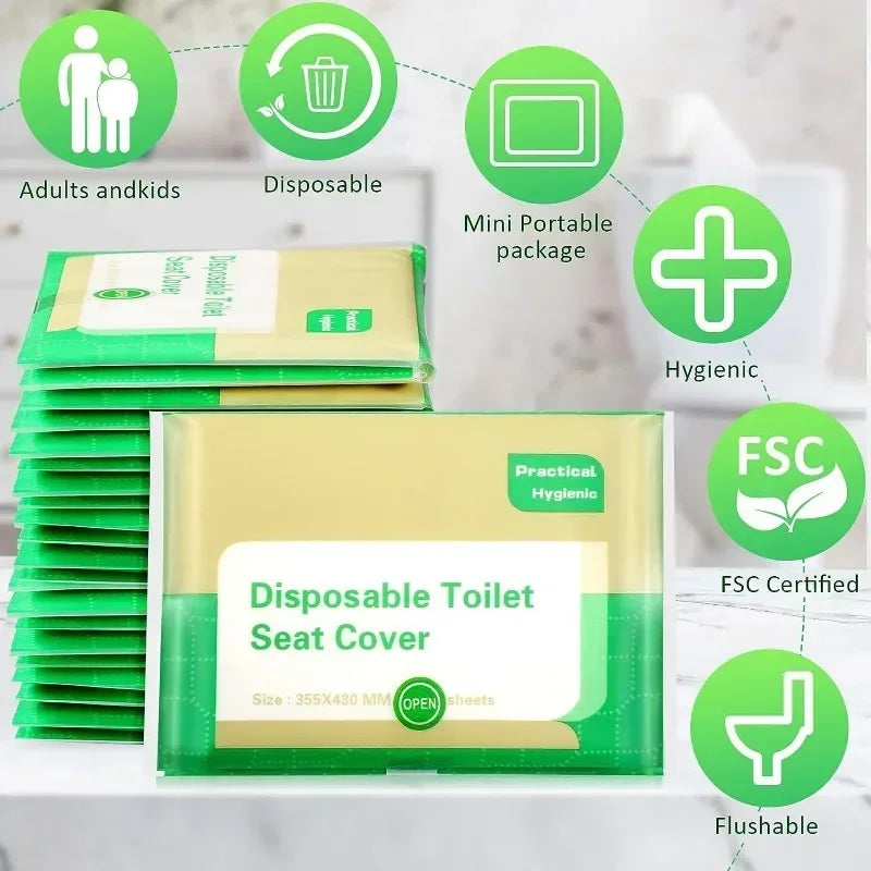 Disposable Toilet Seat Cover Paper Waterproof Flushable Travel Soluble Water Type Pad for hygiene