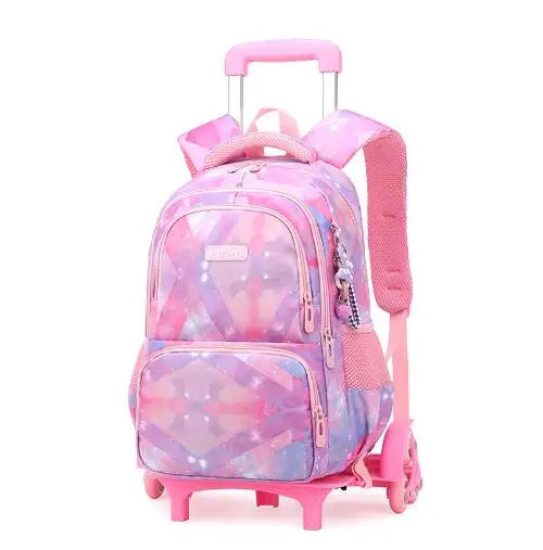 School Rolling Backpack Girls Kids 18 inch 6 Wheels  2 Wheels  Elementary School Bookbag With Trolley Luggage Bag for boys sac