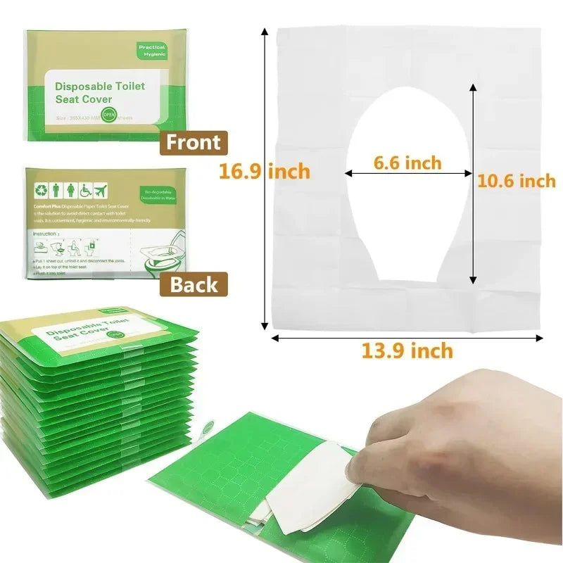 Disposable Toilet Seat Cover Paper Waterproof Flushable Travel Soluble Water Type Pad for hygiene