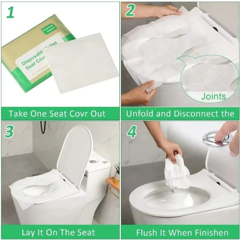 Disposable Toilet Seat Cover Paper Waterproof Flushable Travel Soluble Water Type Pad for hygiene