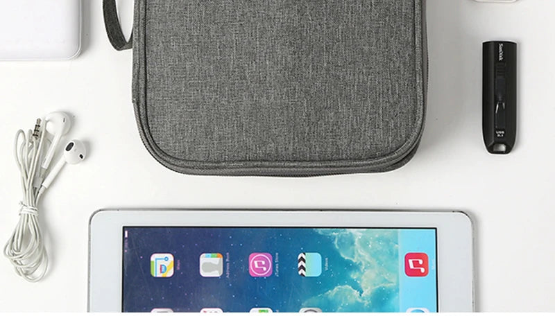 Digital Product Storage Bag Shockproof USB Data Line Charger Plug Organizer Bag Portable Travel Cable Management Cable Organizer