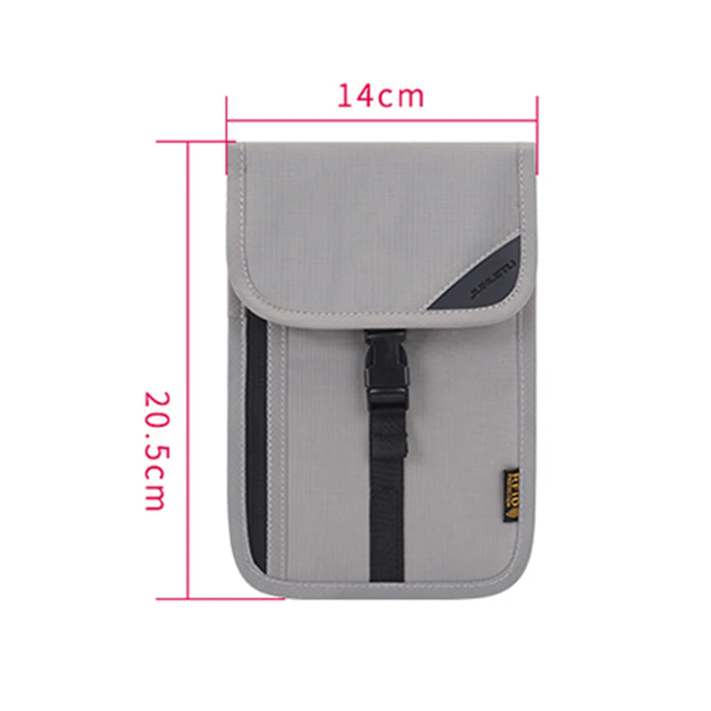 Waterproof Travel Passport Holder Bags Anti-theft Document Storage Bags Nylon Portable RFID ID Credit Card Organizer Neck Pouch