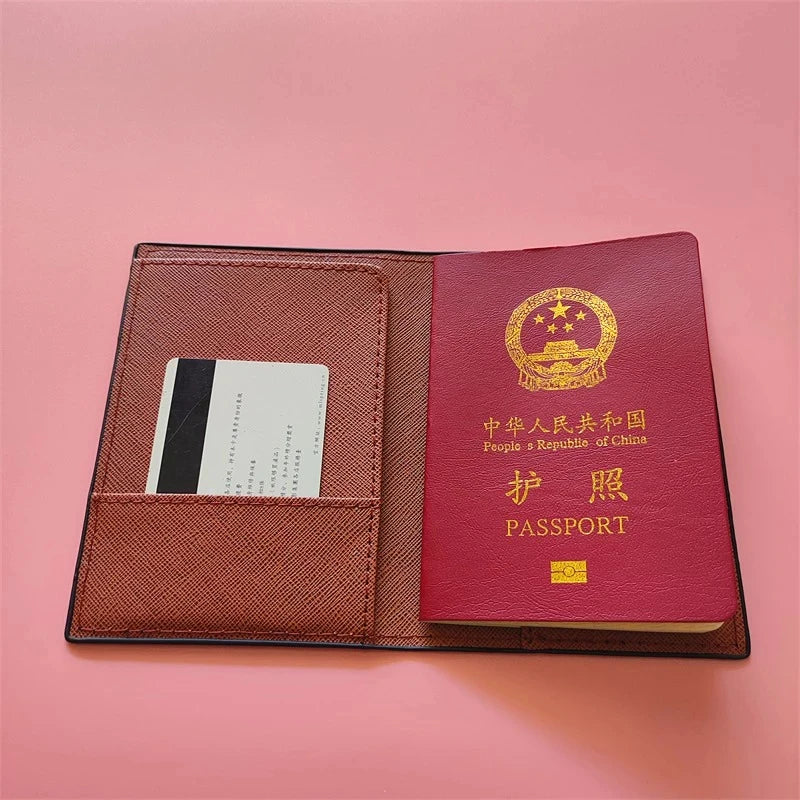 Lovely Hello Kitty Passport Cover Credit Card Holder Women Sanrio PU Leather Business Card Bag Ladies Passport Holder Gift