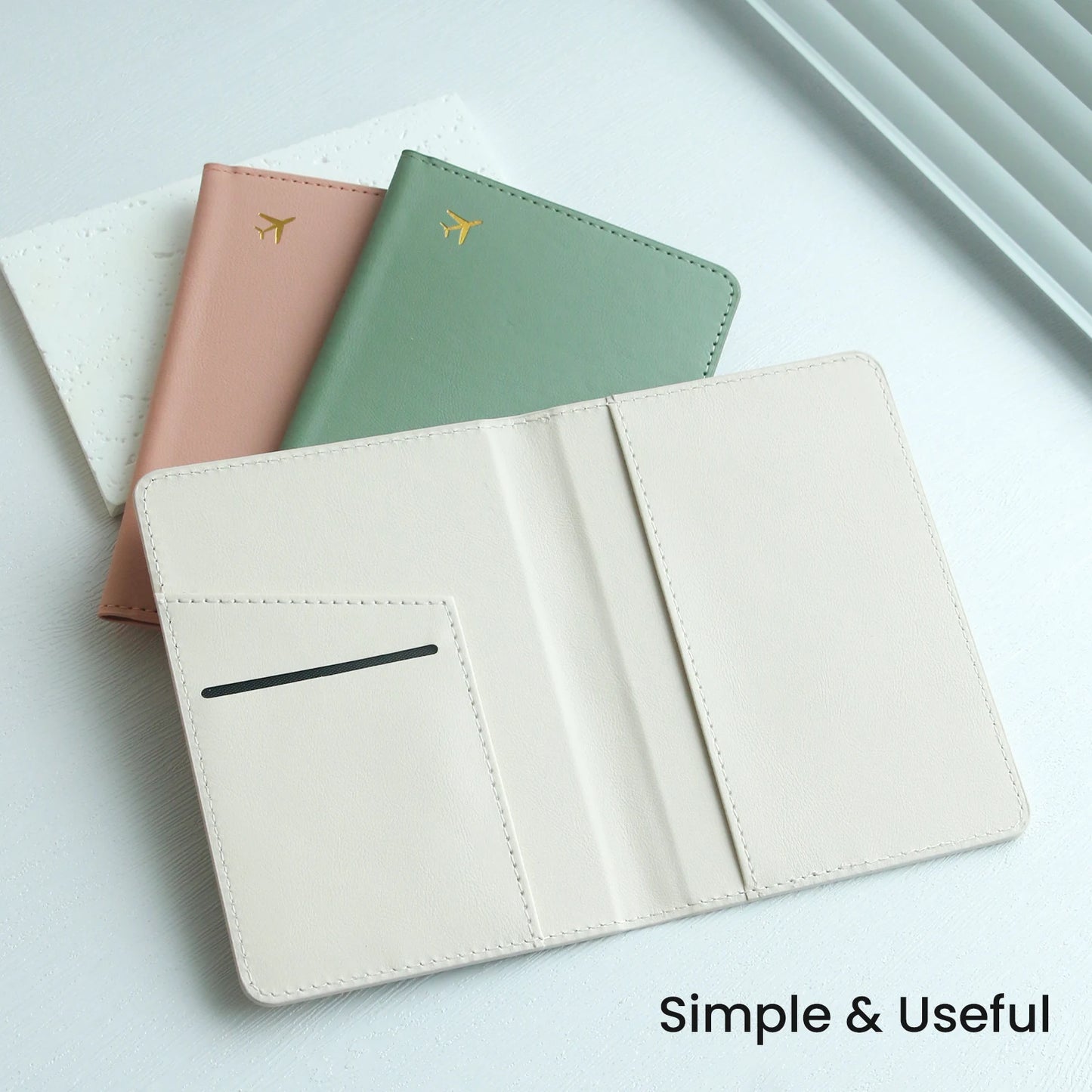 Pure Chic Passport Wallet Faux Leather Lightweight Waterproof Rfid Blocking Slim Vaccine Card Holder Travel Essentials