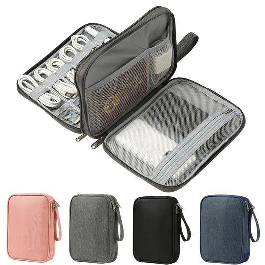 Digital Product Storage Bag Shockproof USB Data Line Charger Plug Organizer Bag Portable Travel Cable Management Cable Organizer