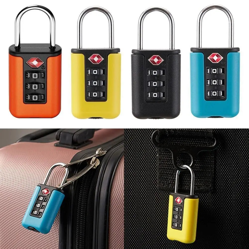 2024 New TSA Customs Code Lock for Travel Luggage Password Changeable Lock Contrast Color Design Padlock