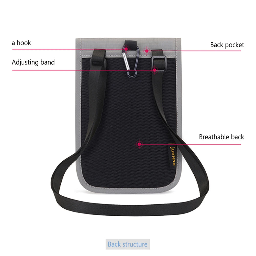 Waterproof Travel Passport Holder Bags Anti-theft Document Storage Bags Nylon Portable RFID ID Credit Card Organizer Neck Pouch